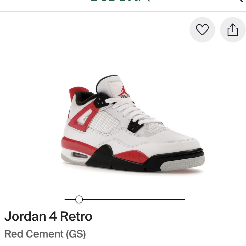 6.5Y/8W Jordan 4 Retro - Red Cement